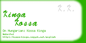 kinga kossa business card